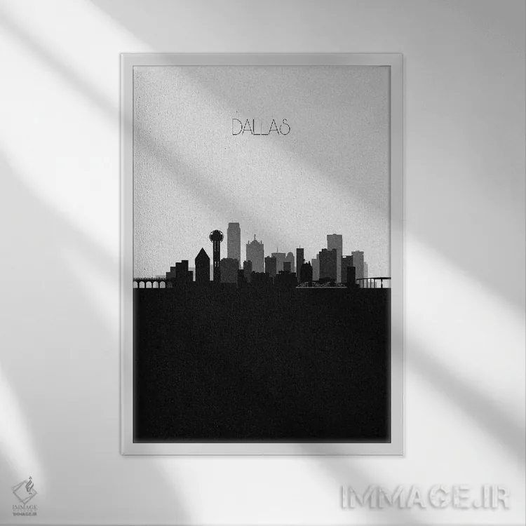 تابلو منظرهٔ افق دالاس اثر آیشه دنیز آکِرمان - نمای قابدار سفید