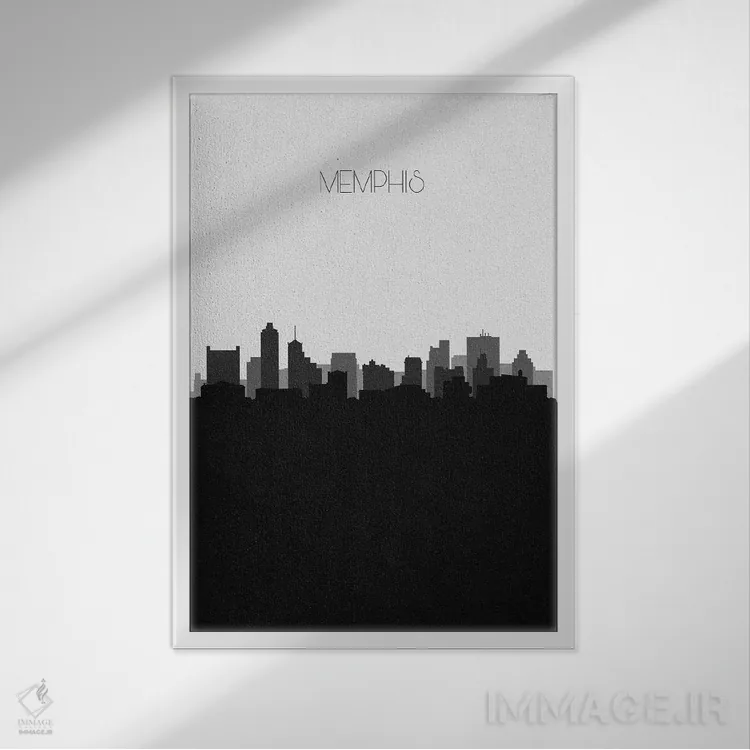 تابلو منظرهٔ افق ممفیس اثر آیشه دنیز آکِرمان - نمای قابدار سفید