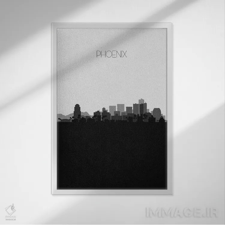 تابلو منظرهٔ افق فونیکس اثر آیشه دنیز آکِرمان - نمای قابدار سفید