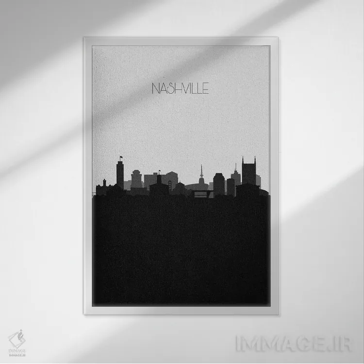 تابلو منظرهٔ افق نشویل اثر آیشه دنیز آکِرمان - نمای قابدار سفید