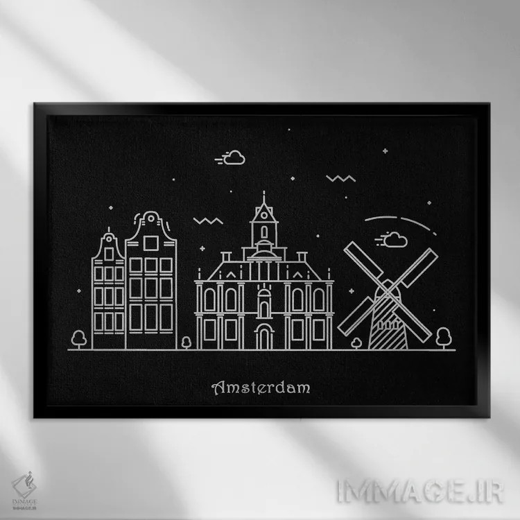 تابلو آمستردام اثر آیشه دنیز آکِرمان - نمای قابدار مشکی