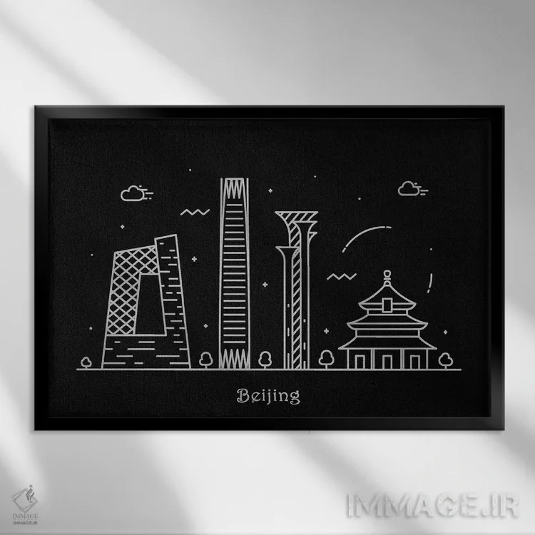تابلو پکن اثر آیشه دنیز آکِرمان - نمای قابدار مشکی
