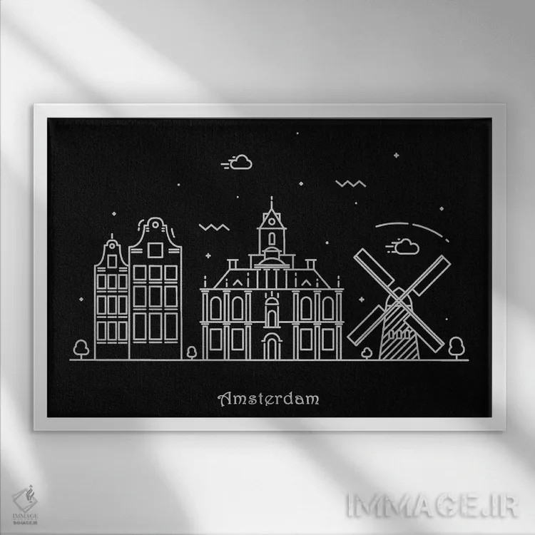 تابلو آمستردام اثر آیشه دنیز آکِرمان - نمای قابدار سفید