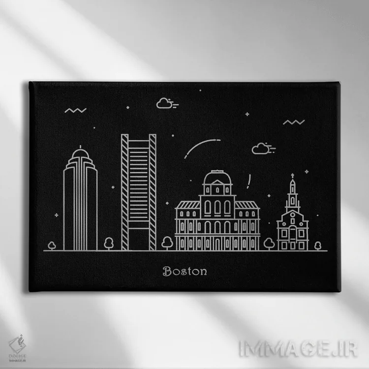 تابلو بوستون اثر آیشه دنیز آکِرمان - نمای روبهرو روی دیوار