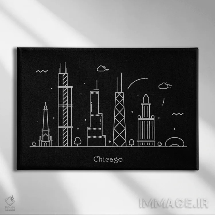 تابلو شیکاگو اثر آیشه دنیز آکِرمان - نمای روبهرو روی دیوار