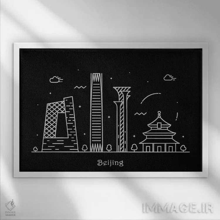 تابلو پکن اثر آیشه دنیز آکِرمان - نمای قابدار سفید