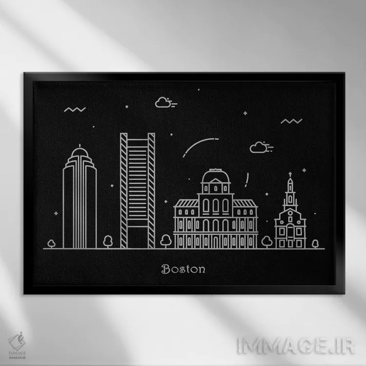 تابلو بوستون اثر آیشه دنیز آکِرمان - نمای قابدار مشکی