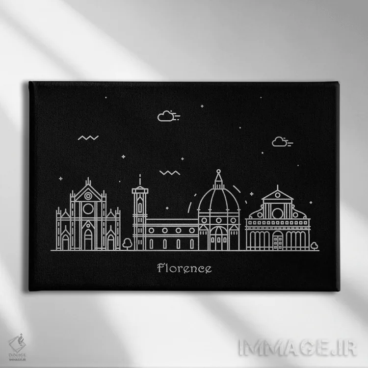 تابلو فلورانس (شهر ایتالیا) اثر آیشه دنیز آکِرمان - نمای روبهرو روی دیوار