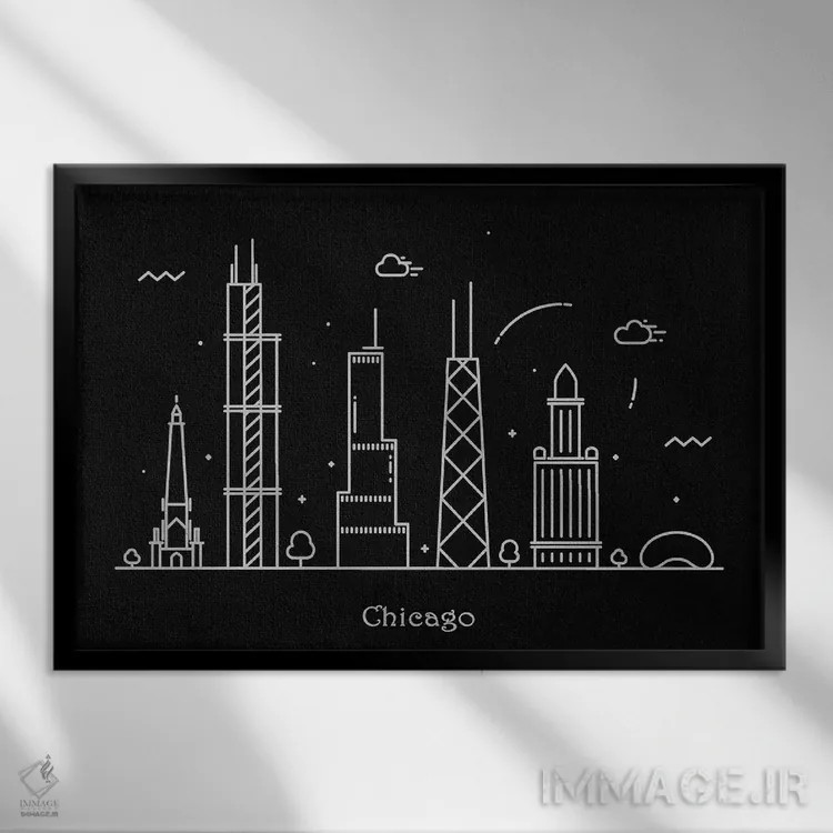 تابلو شیکاگو اثر آیشه دنیز آکِرمان - نمای قابدار مشکی