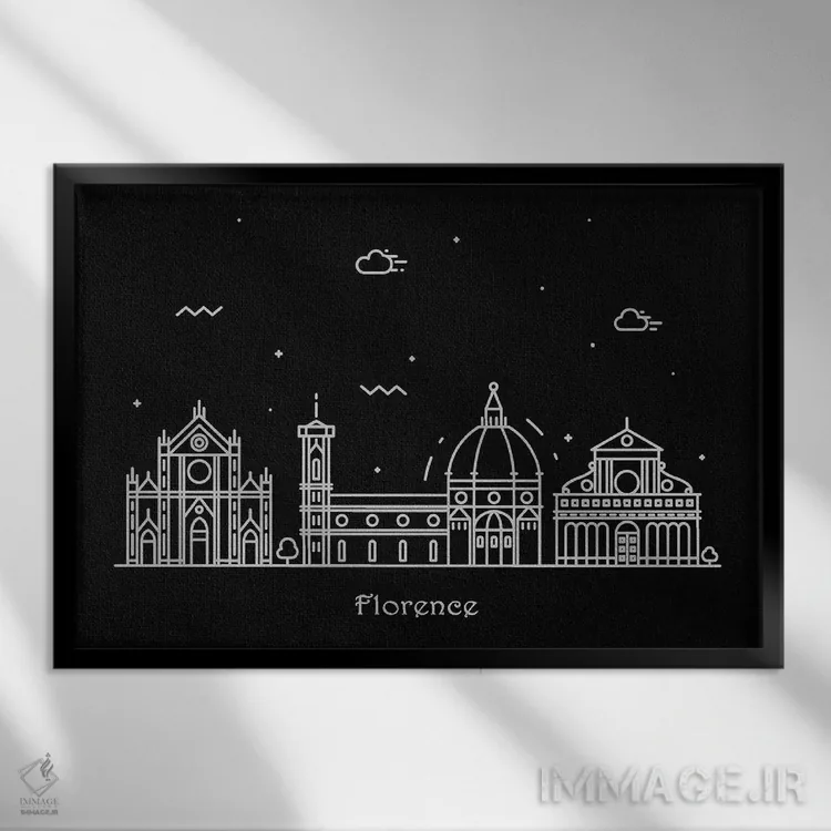 تابلو فلورانس (شهر ایتالیا) اثر آیشه دنیز آکِرمان - نمای قابدار مشکی