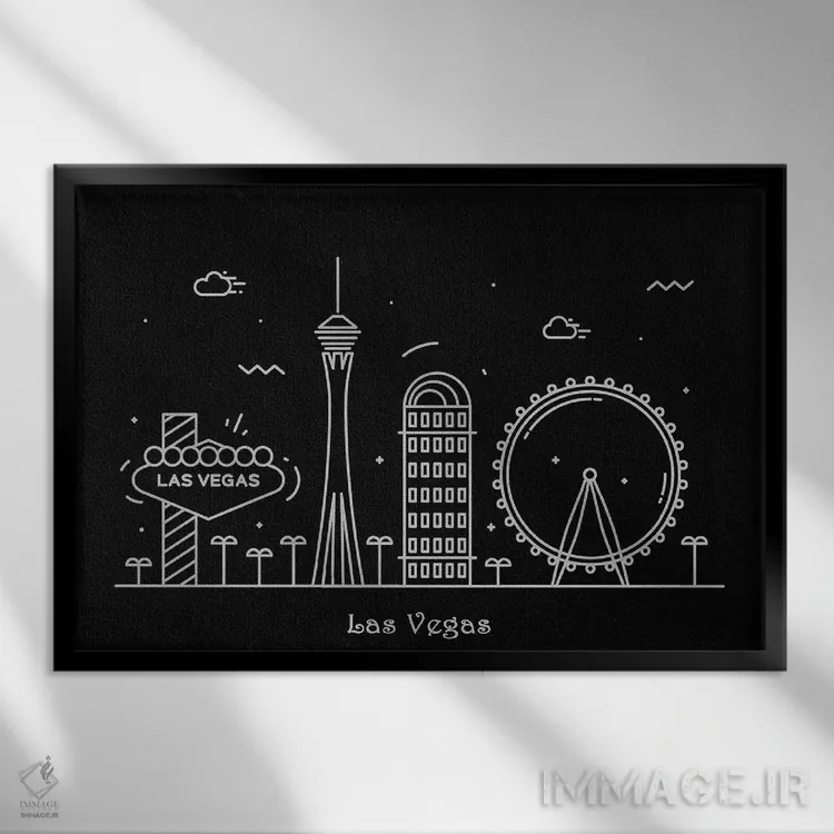 تابلو لاس وگاس اثر آیشه دنیز آکِرمان - نمای قابدار مشکی