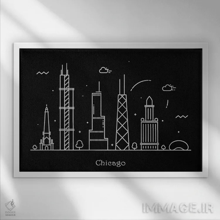 تابلو شیکاگو اثر آیشه دنیز آکِرمان - نمای قابدار سفید