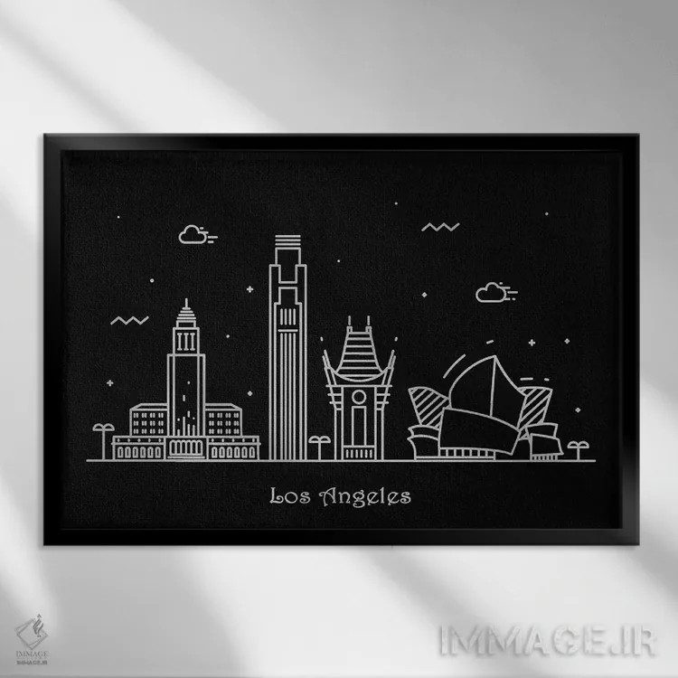 تابلو لس آنجلس اثر آیشه دنیز آکِرمان - نمای قابدار مشکی