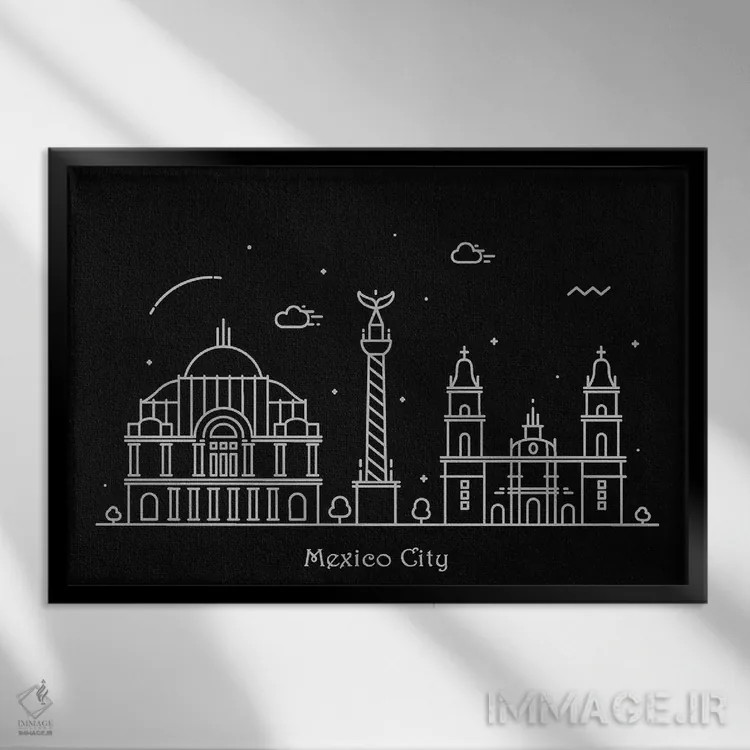 تابلو مکزیک اثر آیشه دنیز آکِرمان - نمای قابدار مشکی