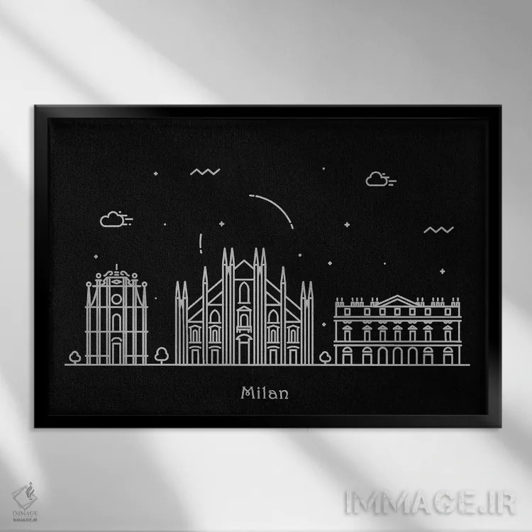 تابلو میلان اثر آیشه دنیز آکِرمان - نمای قابدار مشکی