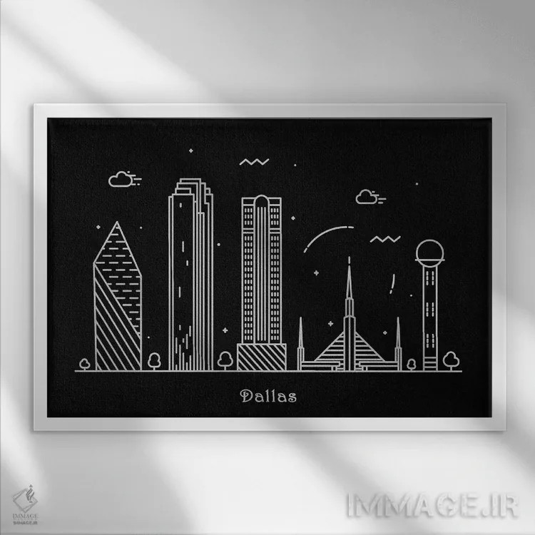 تابلو دالاس اثر آیشه دنیز آکِرمان - نمای قابدار سفید