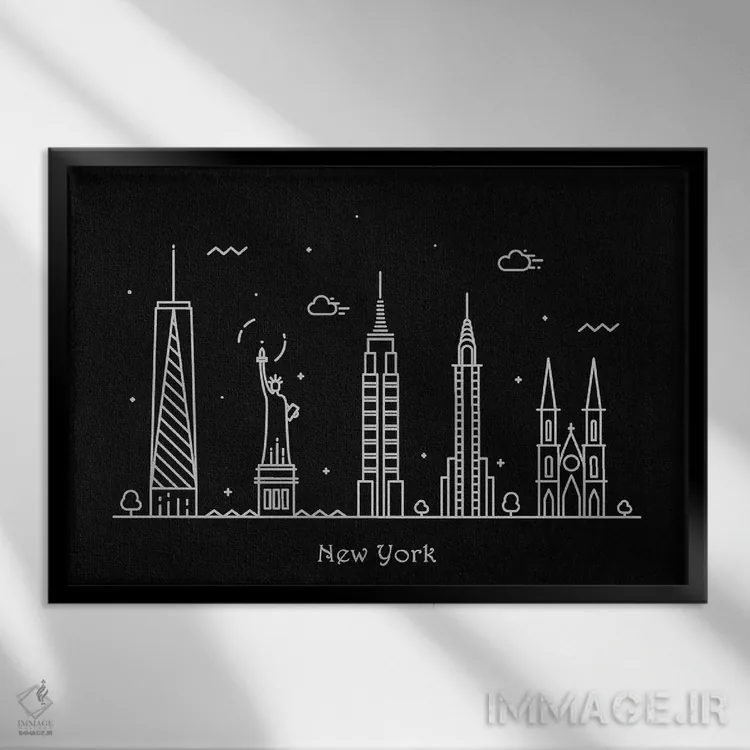 تابلو نیویورک اثر آیشه دنیز آکِرمان - نمای قابدار مشکی