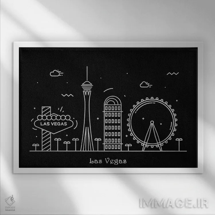 تابلو لاس وگاس اثر آیشه دنیز آکِرمان - نمای قابدار سفید