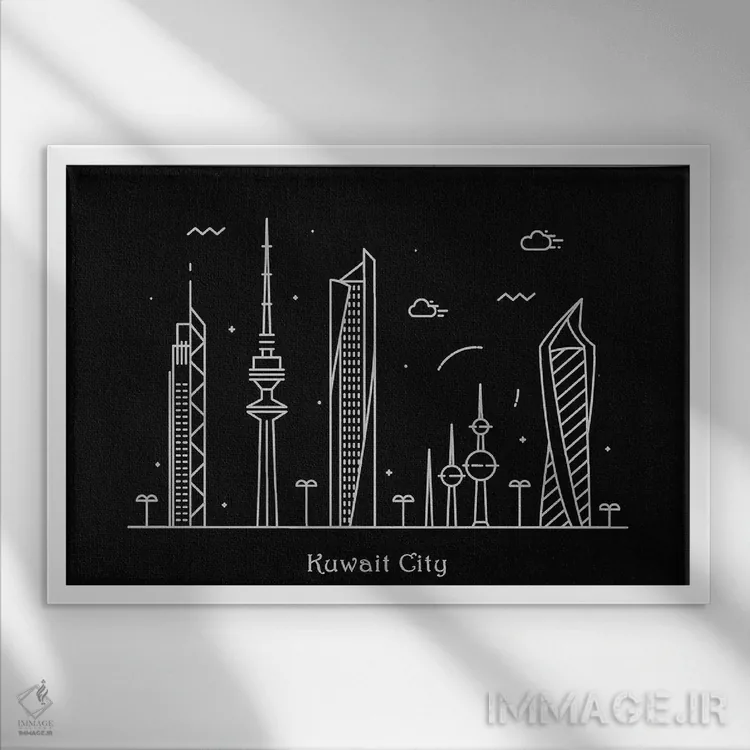 تابلو کویت (کشور) اثر آیشه دنیز آکِرمان - نمای قابدار سفید