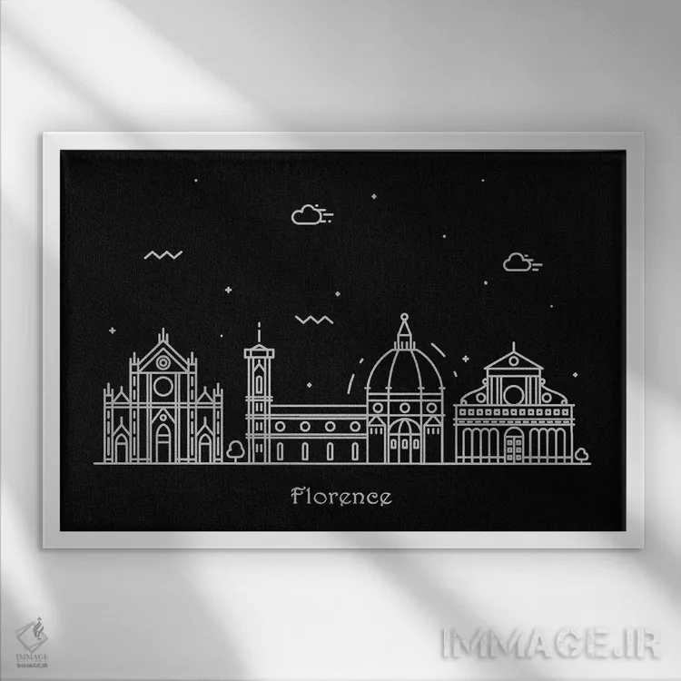 تابلو فلورانس (شهر ایتالیا) اثر آیشه دنیز آکِرمان - نمای قابدار سفید