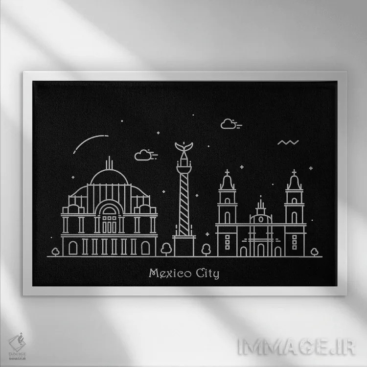 تابلو مکزیک اثر آیشه دنیز آکِرمان - نمای قابدار سفید