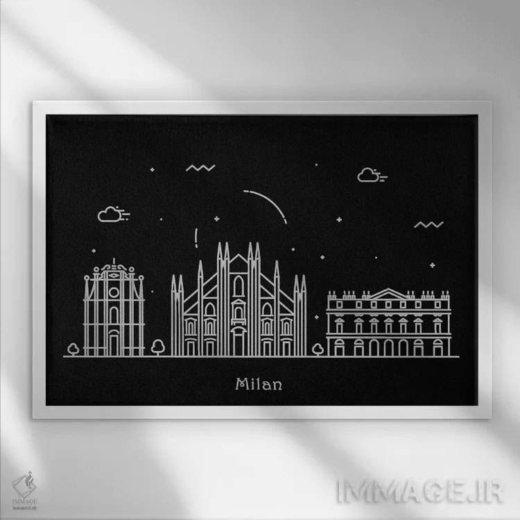 تابلو میلان اثر آیشه دنیز آکِرمان - نمای قابدار سفید