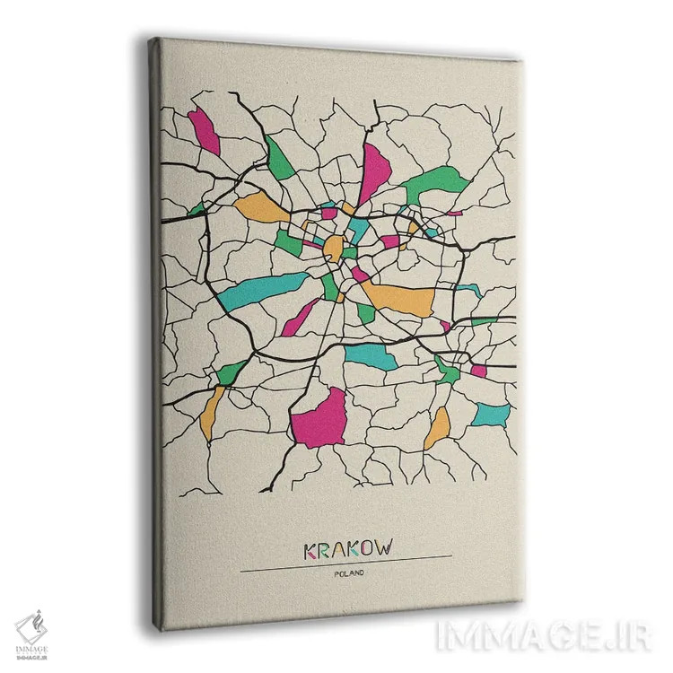 تابلو نقشهٔ کراکوف، لهستان اثر آیشه دنیز آکِرمان - نمای پرسپکتیو محصول