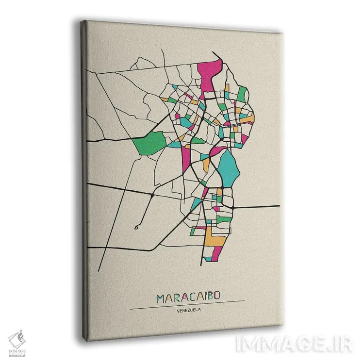 تابلو نقشهٔ ماراکایبو، ونزوئلا اثر آیشه دنیز آکِرمان - نمای پرسپکتیو محصول