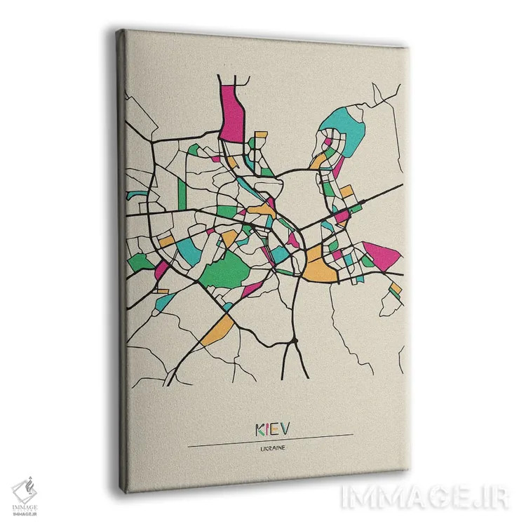 تابلو نقشهٔ کیف، اوکراین اثر آیشه دنیز آکِرمان - نمای پرسپکتیو محصول