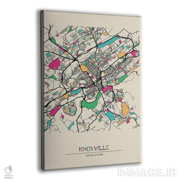 تابلو نقشهٔ ناکسویل، تنسی اثر آیشه دنیز آکِرمان - نمای پرسپکتیو محصول