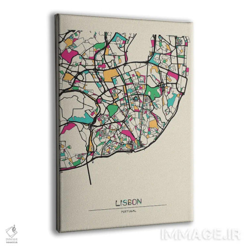 تابلو نقشهٔ لیسبون، پرتغال اثر آیشه دنیز آکِرمان - نمای پرسپکتیو محصول