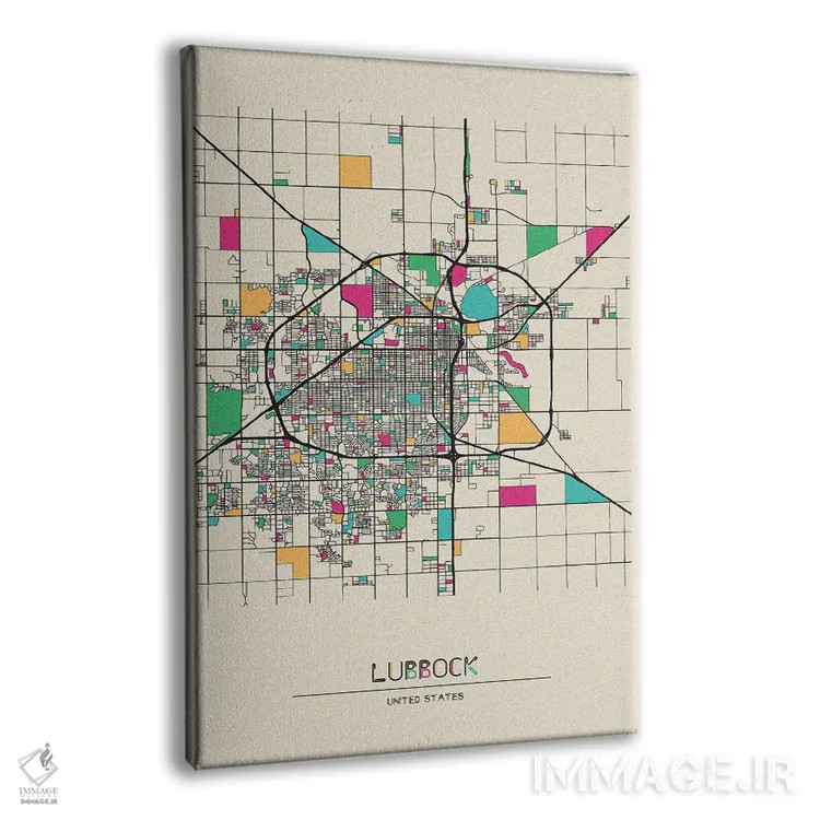 تابلو نقشهٔ لاباک، تگزاس اثر آیشه دنیز آکِرمان - نمای پرسپکتیو محصول