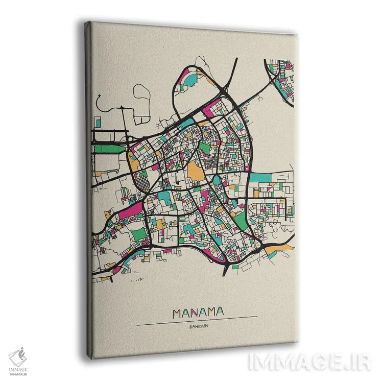 تابلو نقشهٔ منامه، بحرین اثر آیشه دنیز آکِرمان - نمای پرسپکتیو محصول