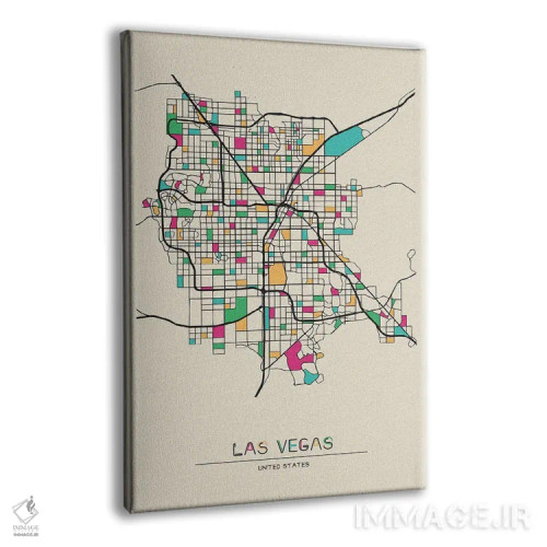 تابلو نقشهٔ لاسوگاس، نوادا اثر آیشه دنیز آکِرمان - نمای پرسپکتیو محصول