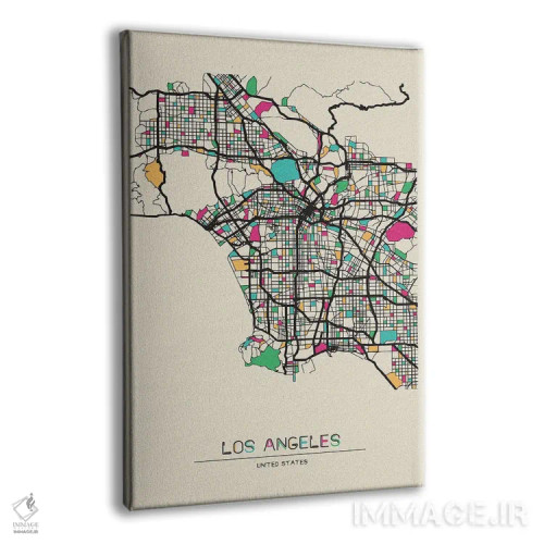 تابلو نقشهٔ لسآنجلس، کالیفرنیا اثر آیشه دنیز آکِرمان - نمای پرسپکتیو محصول