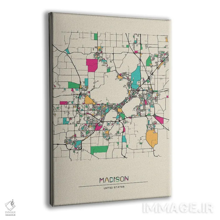 تابلو نقشهٔ مدیسون، ویسکانسین اثر آیشه دنیز آکِرمان - نمای پرسپکتیو محصول