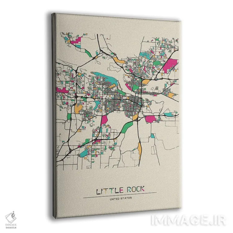 تابلو نقشهٔ لیتل راک، آرکانزاس اثر آیشه دنیز آکِرمان - نمای پرسپکتیو محصول