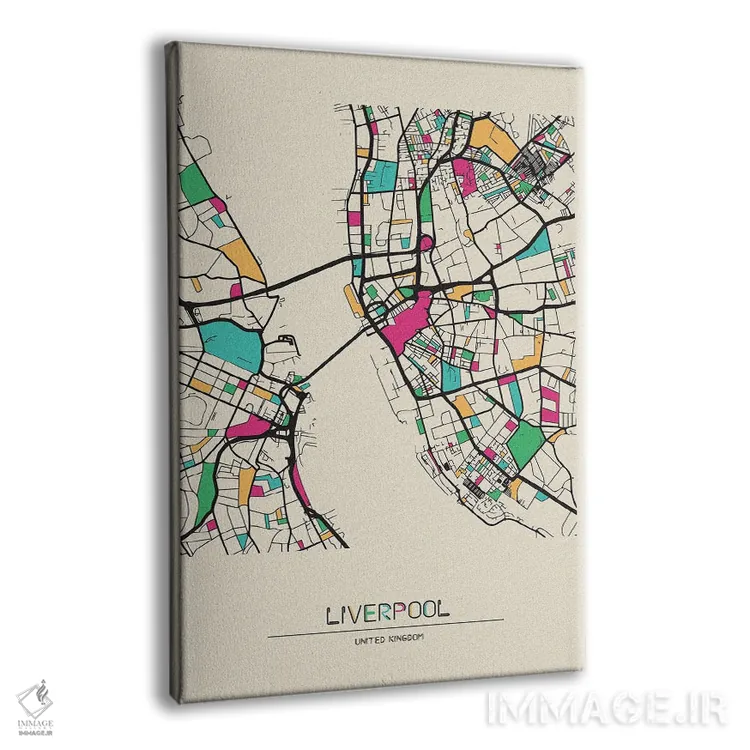 تابلو نقشهٔ لیورپول، انگلستان اثر آیشه دنیز آکِرمان - نمای پرسپکتیو محصول