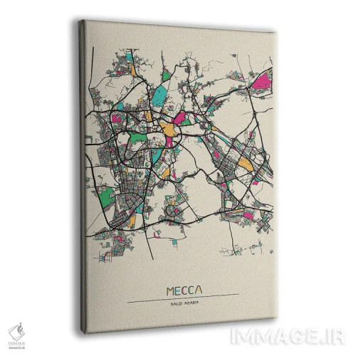 تابلو نقشهٔ مکه، عربستان سعودی اثر آیشه دنیز آکِرمان - نمای پرسپکتیو محصول