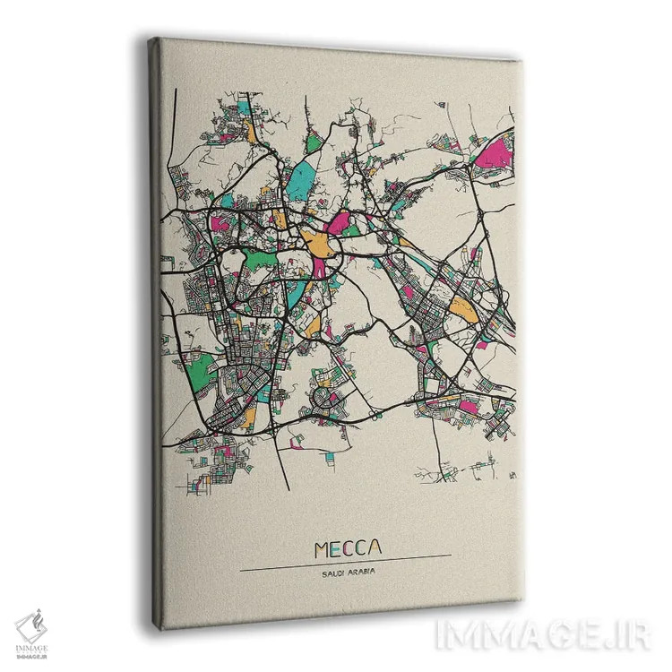 تابلو نقشهٔ مکه، عربستان سعودی اثر آیشه دنیز آکِرمان - نمای پرسپکتیو محصول