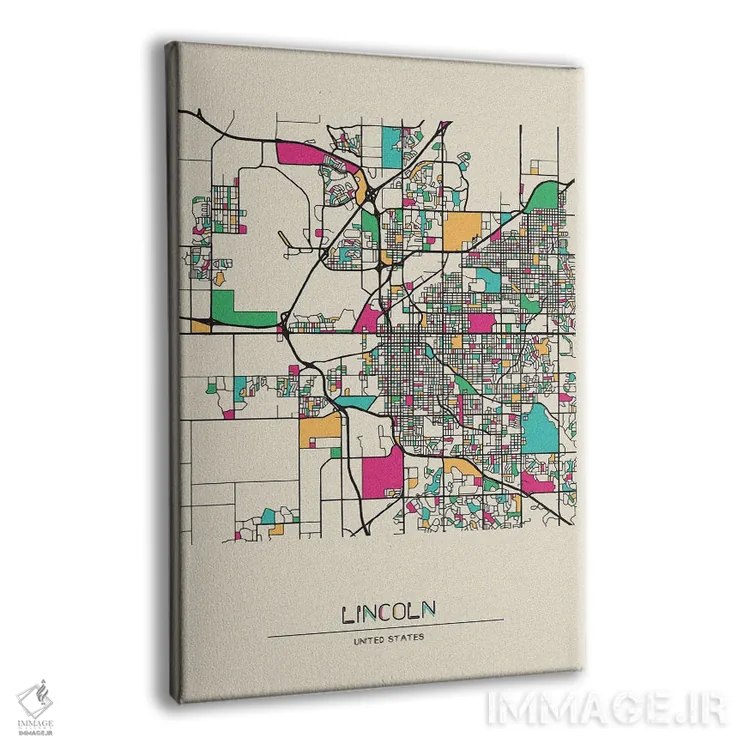تابلو نقشهٔ لینکلن، نبراسکا اثر آیشه دنیز آکِرمان - نمای پرسپکتیو محصول