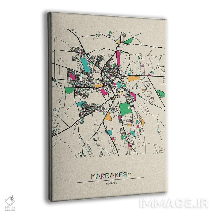 تابلو نقشهٔ مراکش، مراکش (شهر) اثر آیشه دنیز آکِرمان - نمای پرسپکتیو محصول
