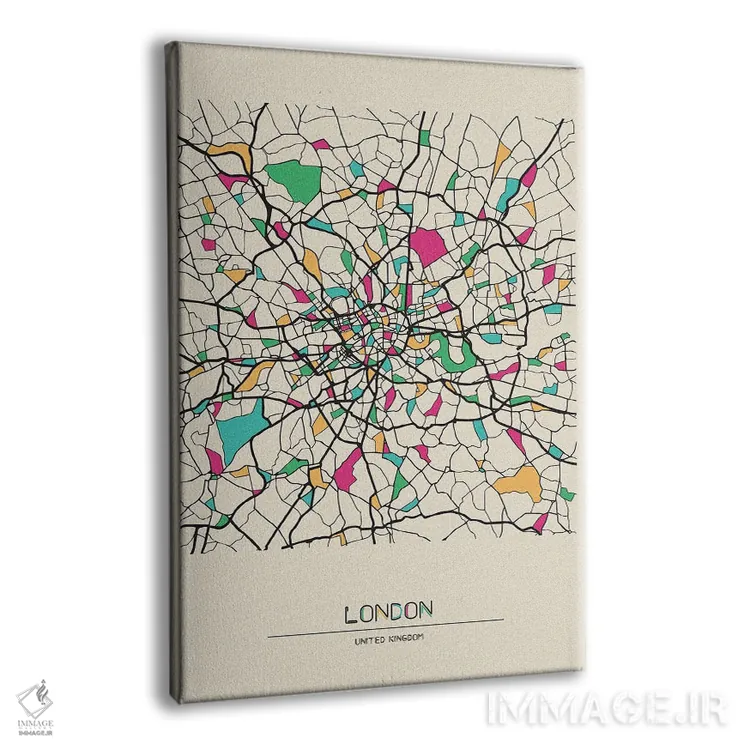 تابلو نقشهٔ لندن، بریتانیا اثر آیشه دنیز آکِرمان - نمای پرسپکتیو محصول