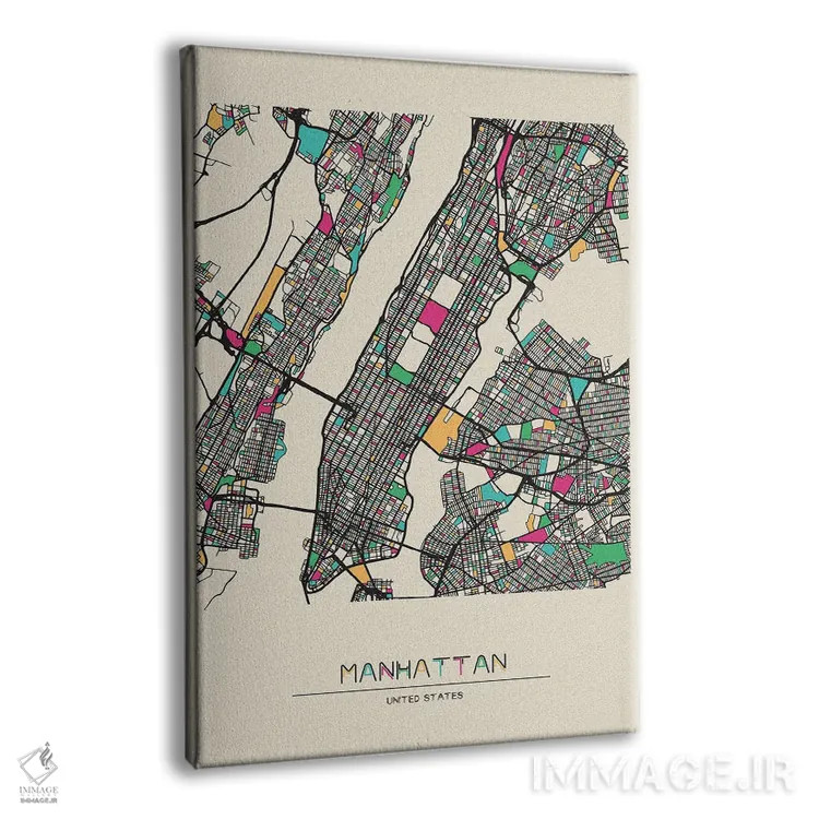 تابلو نقشهٔ منهتن، نیویورک اثر آیشه دنیز آکِرمان - نمای پرسپکتیو محصول
