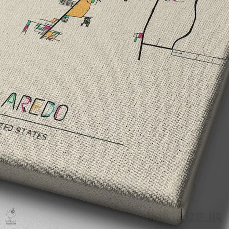 تابلو نقشهٔ لاردو، تگزاس اثر آیشه دنیز آکِرمان - نمای نزدیک بافت بوم