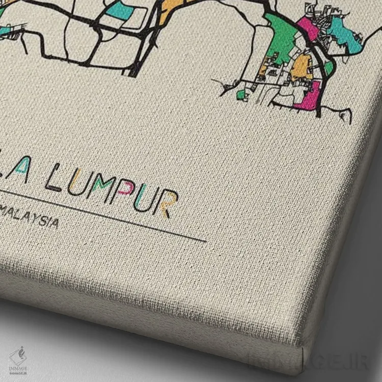 تابلو نقشهٔ کوالالامپور، مالزی اثر آیشه دنیز آکِرمان - نمای نزدیک بافت بوم