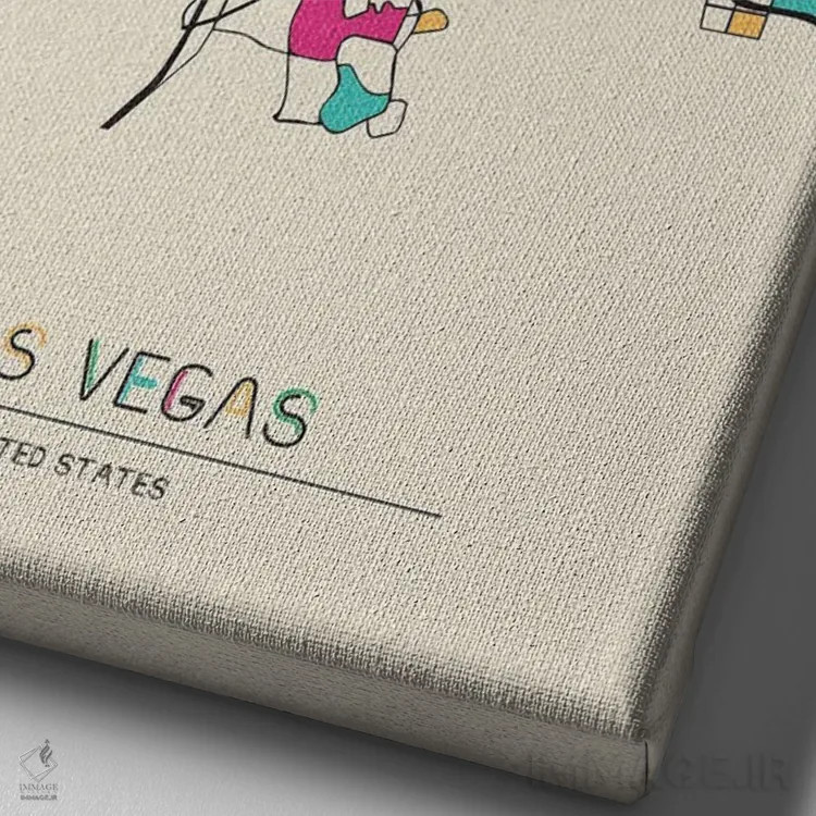 تابلو نقشهٔ لاسوگاس، نوادا اثر آیشه دنیز آکِرمان - نمای نزدیک بافت بوم