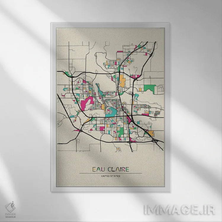 تابلو نقشهٔ او کلر، ویسکانسین اثر آیشه دنیز آکِرمان - نمای قابدار سفید