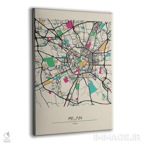 تابلو نقشهٔ میلان، ایتالیا اثر آیشه دنیز آکِرمان - نمای پرسپکتیو محصول