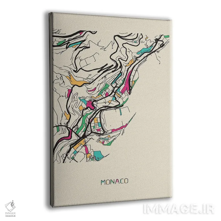 تابلو نقشهٔ موناکو اثر آیشه دنیز آکِرمان - نمای پرسپکتیو محصول